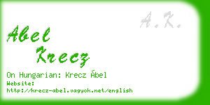 abel krecz business card